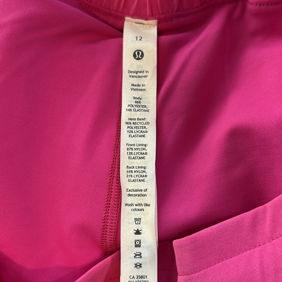 Lululemon Hotty Hot High-Rise Skirt *Long Women's Size 12 in Sonic Pink NWT! - Picture 4 of 11